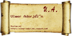 Ulmer Adorján névjegykártya